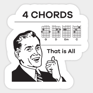 One Star Guitar, 4 Chords Sticker